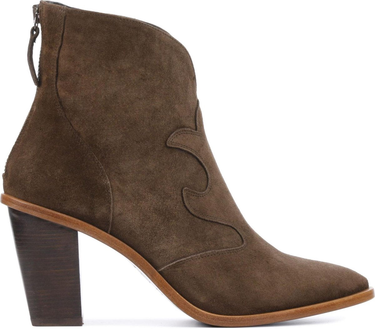 Zinda Vrouwen Suède  Cowboylaarzen / Laarzen / Damesschoenen 4522 - Bruin - maat 42