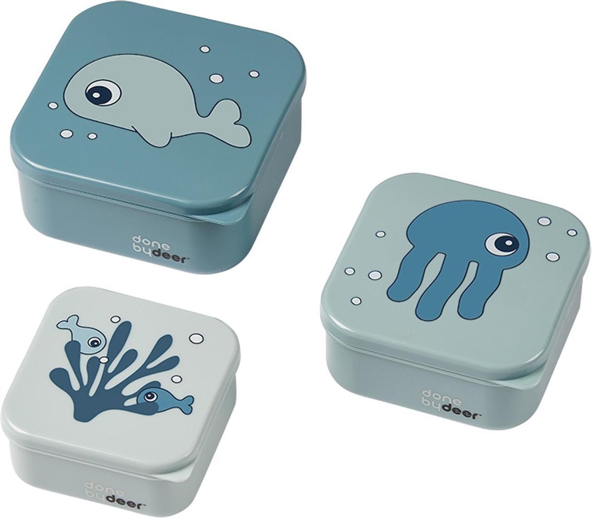 Done By Deer Sea Friends Snackbox Blue 3 Stuks