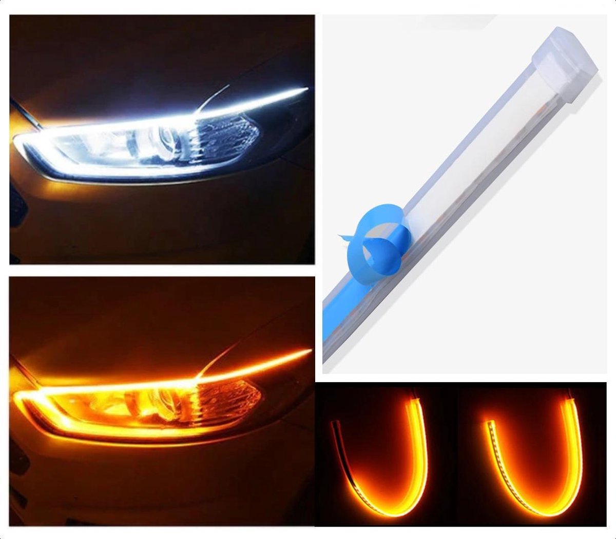 DRL LED Strip - Auto dagrijverlichting met richtingaanwijzer -- 45cm -- Koplamp Led Strip