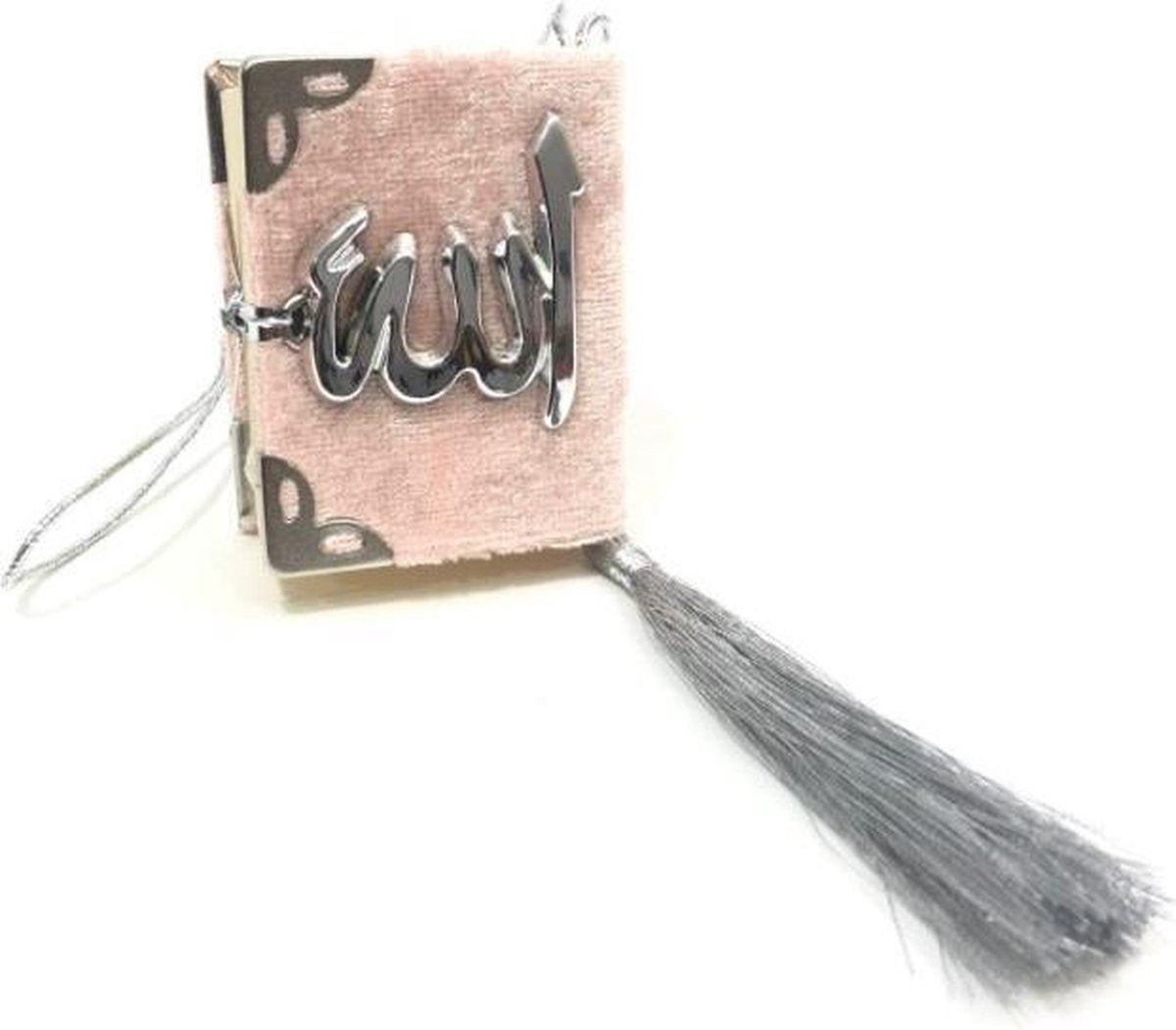Fluwelen Koran voor auto Roze Zilver