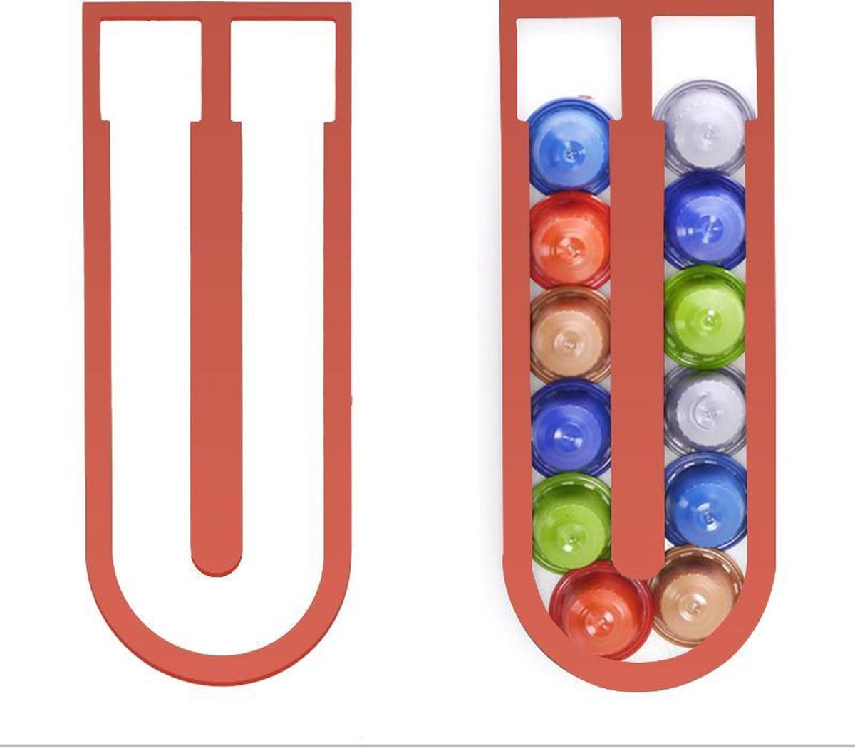 Koffiecapsules Opbergrek - Geschikt voor 12 Capsules Rood
