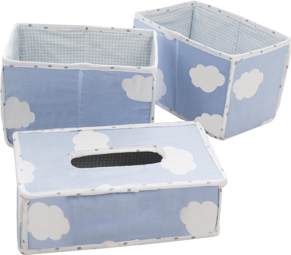 Roba Opbergmandenset Little Clouds 20 Cm Polyester Blauw