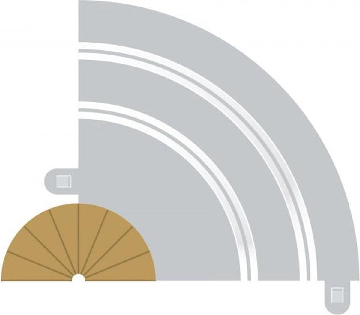 Scalextric - Radius 1 Curve Inner Borders 180° X 2 (Sc8279)