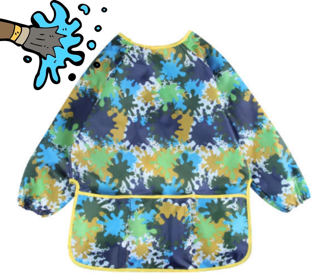 verfschort kinderen - kliederschort blauw - schort voor peuters - schilderschort - knutselschort - creatief kinderen -Blijderij