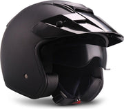 Moto S78 Mat Black Jethelm politie helm voor scooter of motor met zonneklep XS 53-54cm hoofdomtrek