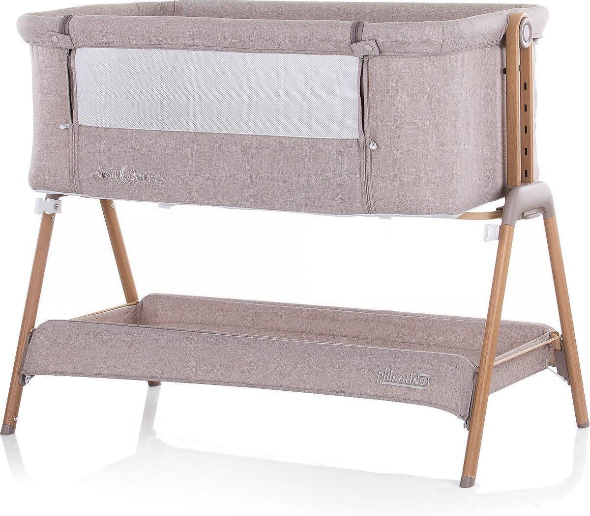 Co-Sleeper Chipolino Wieg Sweet Dreams Mocca/Wood