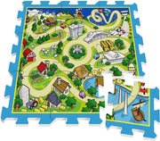 Stamp Vloerpuzzel Track Junior Groen/blauw 9-delig