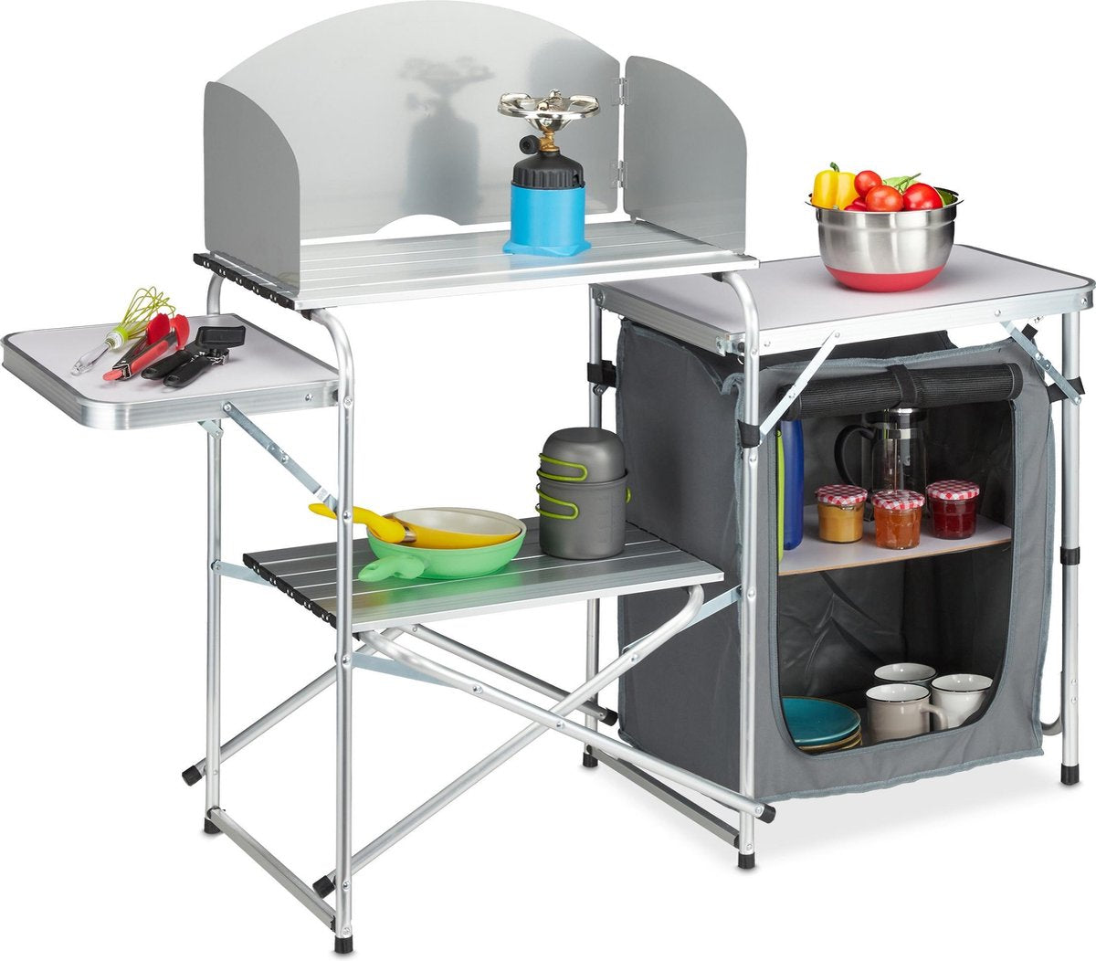 relaxdays campingkeuken opvouwbaar - campingkast - kampeerkeuken - camping keukenkast