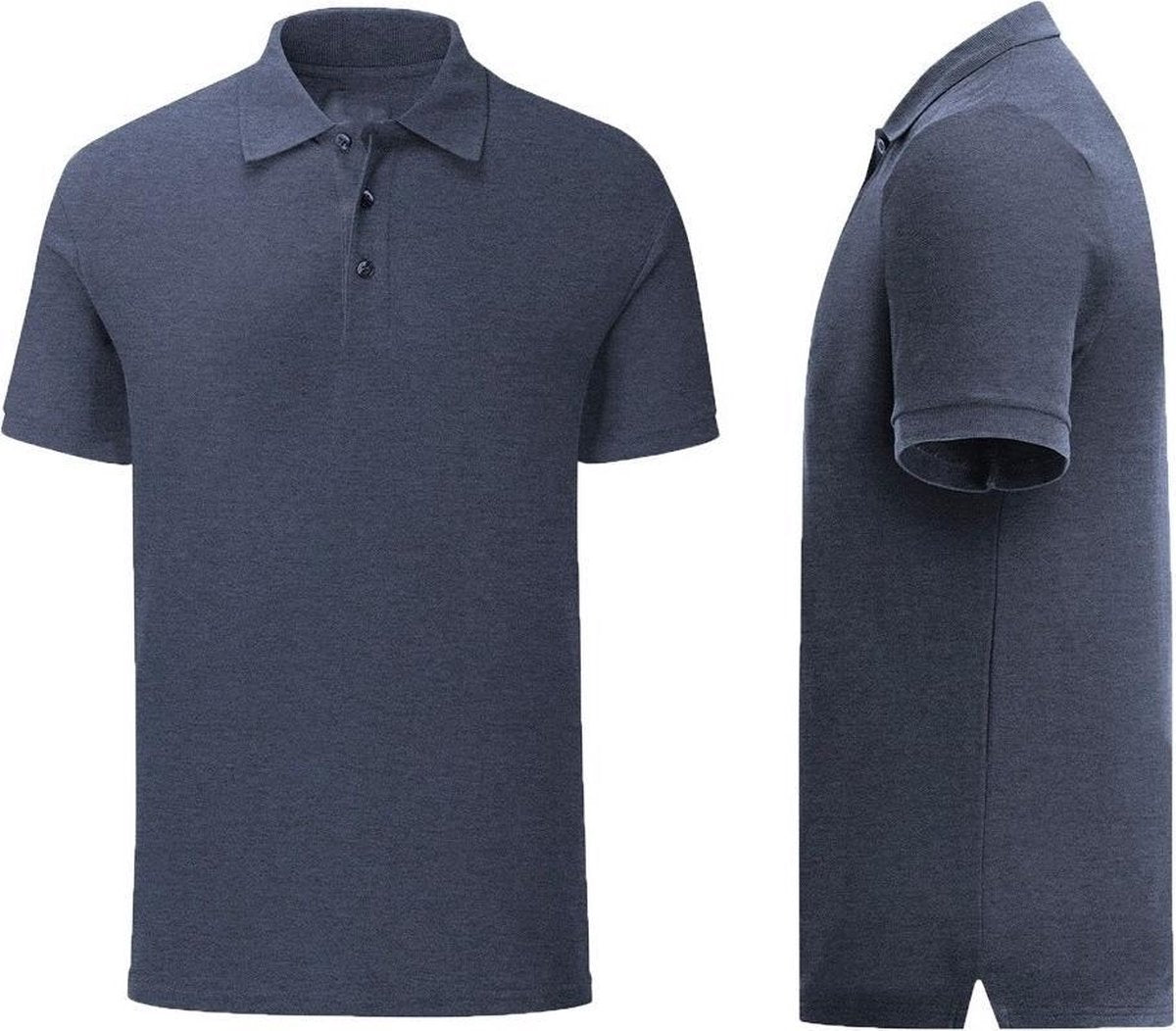 Senvi - Fit Polo - Getailleerd - Maat XL - Kleur Donker Blauw Melee - (Zacht aanvoelend)