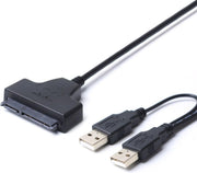 Dubbele USB 2.0 naar SATA harde schijf adapterkabel voor 2
