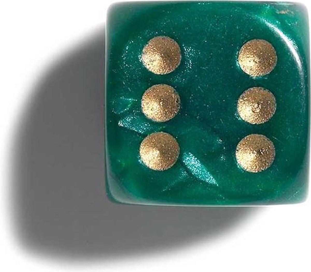 Philos parelmoer groene dobbelstenen 12mm