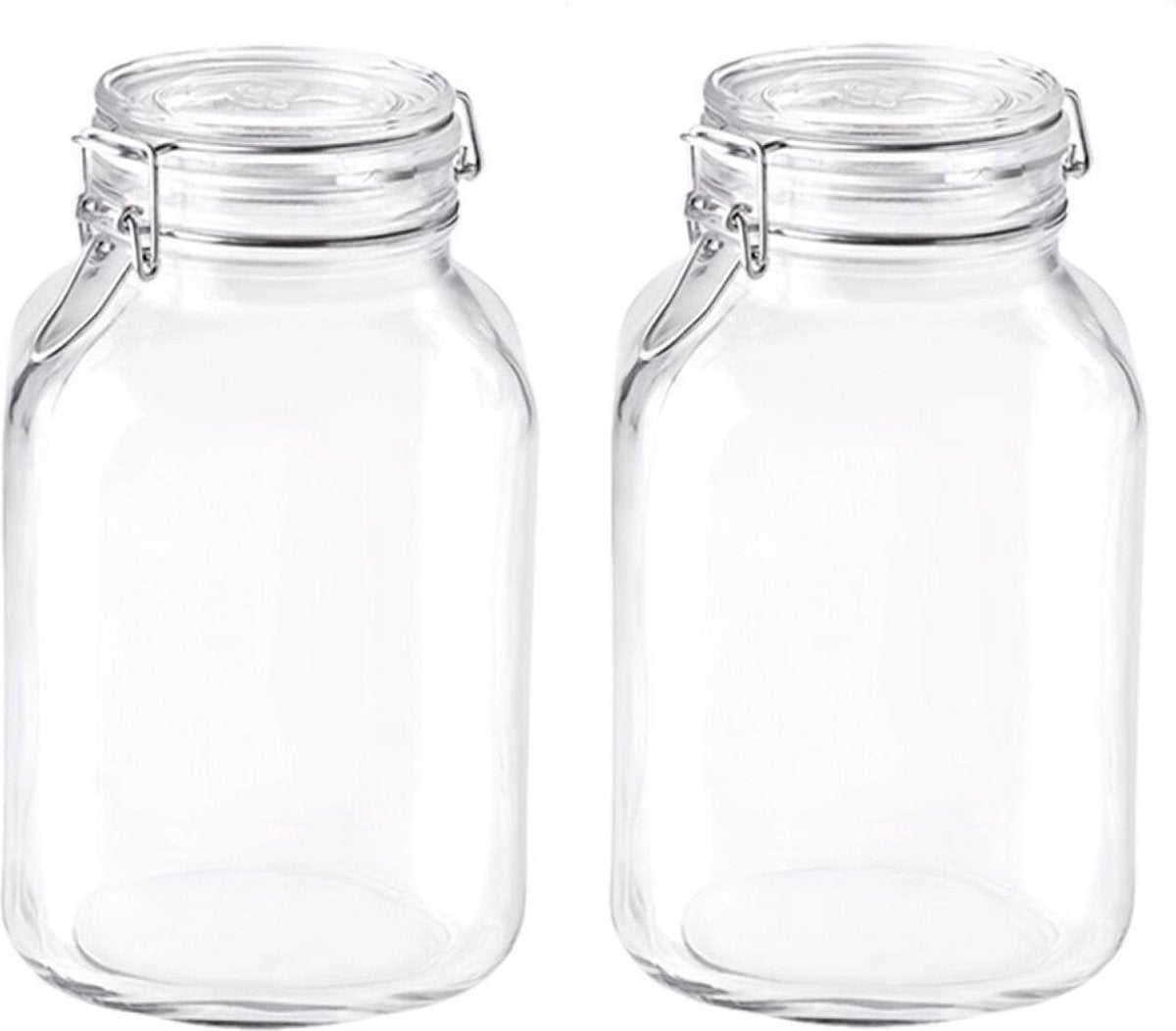 Set van 3x stuks glazen weckpotten/inmaakpotten met beugelsluiting 3000 ml - Bewaarpotten/voorraadpotten