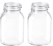 Set van 3x stuks glazen weckpotten/inmaakpotten met beugelsluiting 3000 ml - Bewaarpotten/voorraadpotten