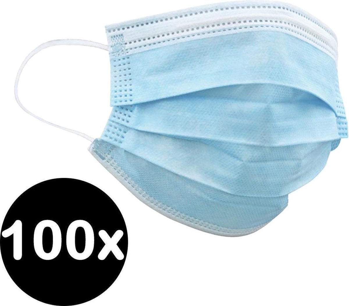 Mondkapje Wegwerp Mondmasker Mondkapje Wegwerp Mondkapjes Niet Medisch Universeel Blauw - 100x