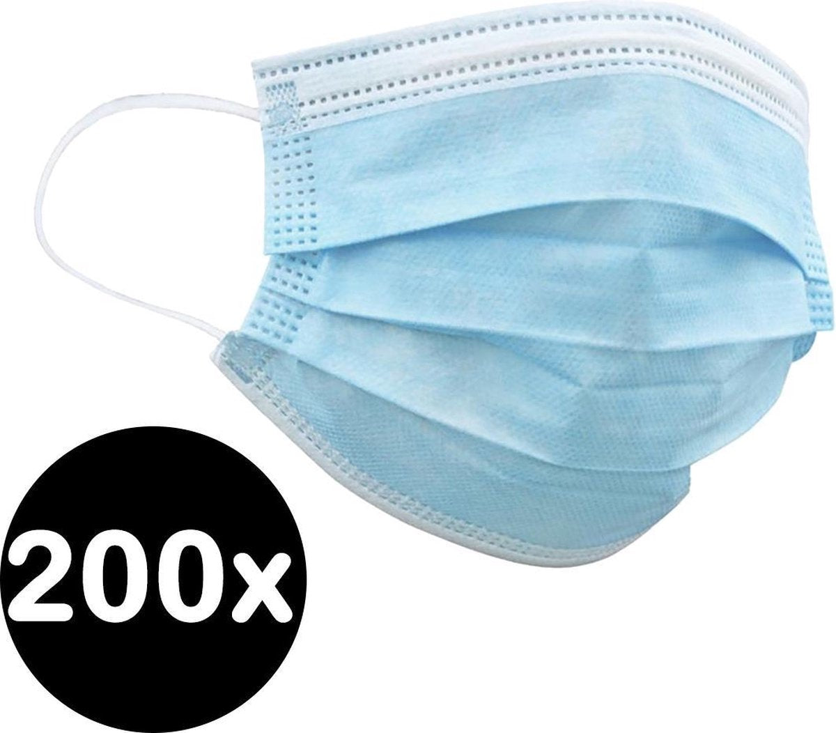 Mondkapje Wegwerp Mondmasker Mondkapje Wegwerp Mondkapjes Niet Medisch Universeel Blauw - 200x