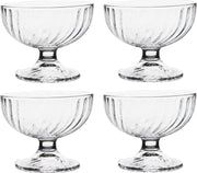 Set van 4x stuks ijs/sorbet coupes op voet van glas 380 ml - Ijscoupe glazen/schaaltjes