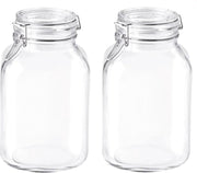Set van 3x stuks glazen weckpotten/inmaakpotten met beugelsluiting 4000 ml - Bewaarpotten/voorraadpotten