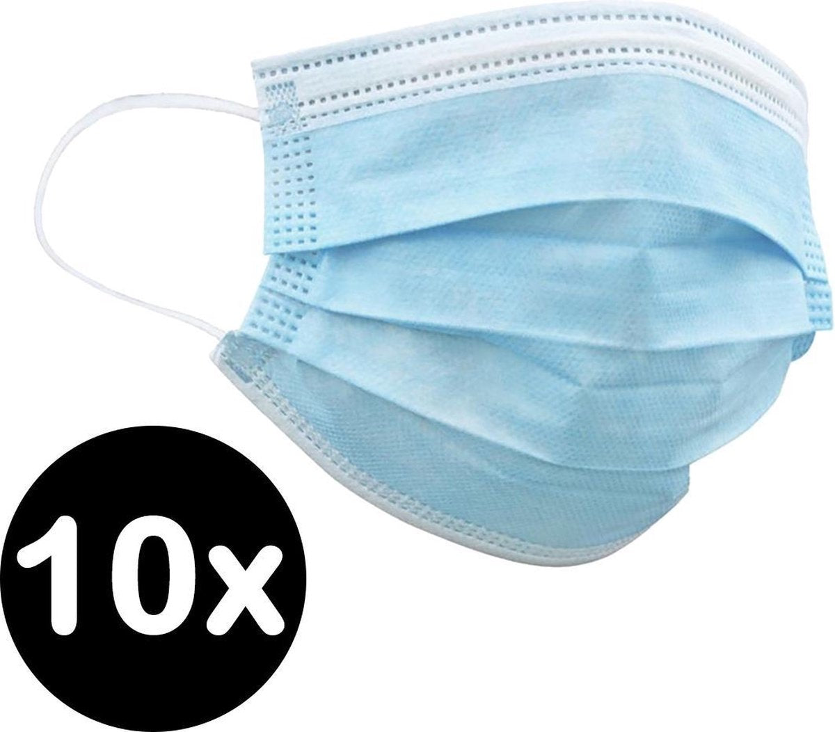 Mondkapje Wegwerp Mondmasker Mondkapje Wegwerp Mondkapjes Niet Medisch Universeel Blauw - 10x