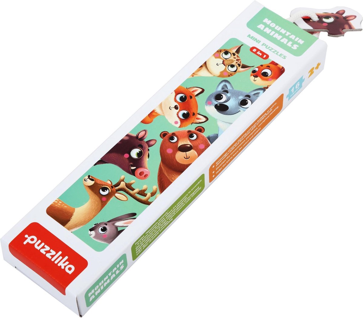 Puzzlika Puzzel - Bosdieren - 8x 2 stukjes