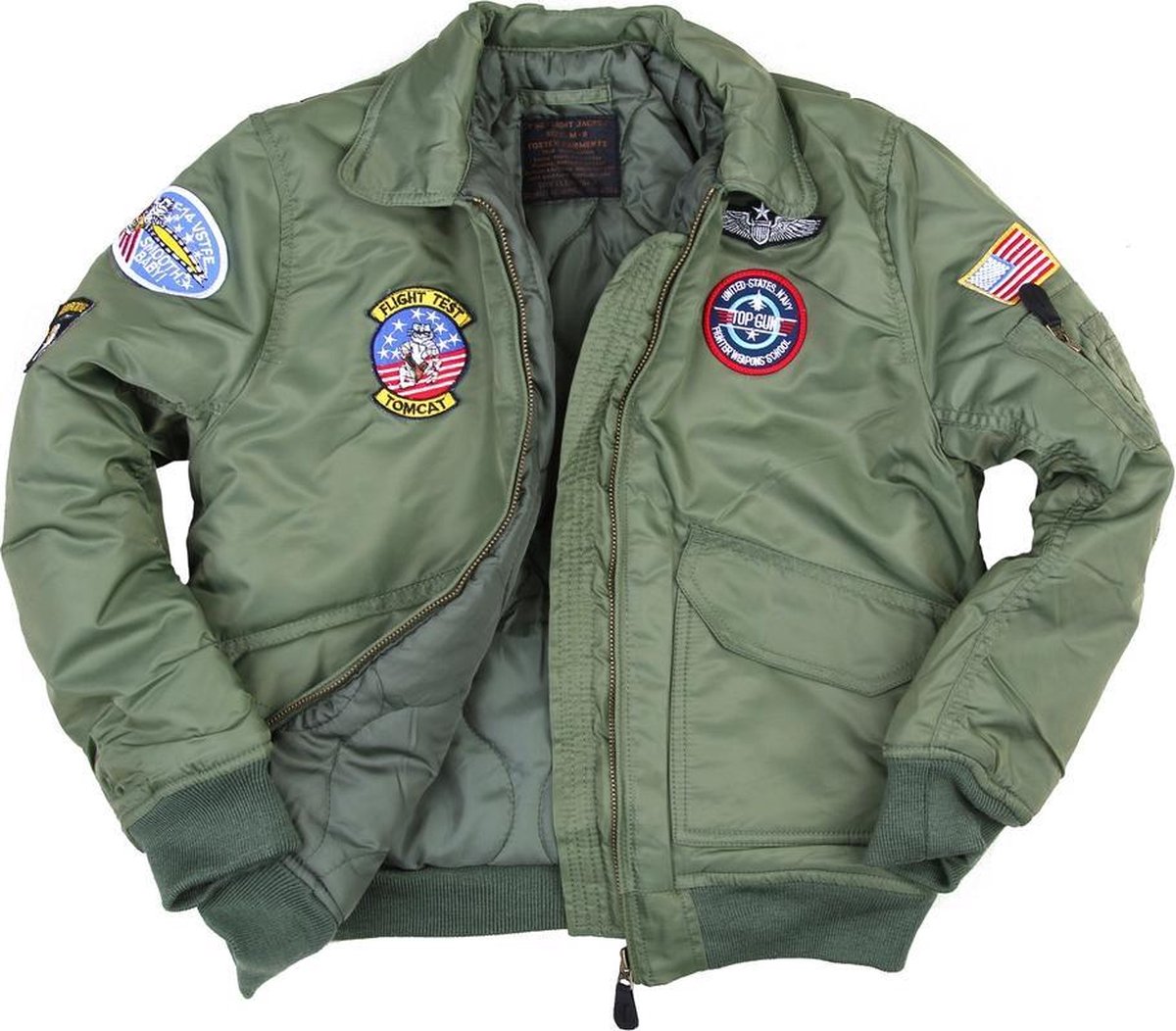 Fostex kinder CWU bomber jack groen
