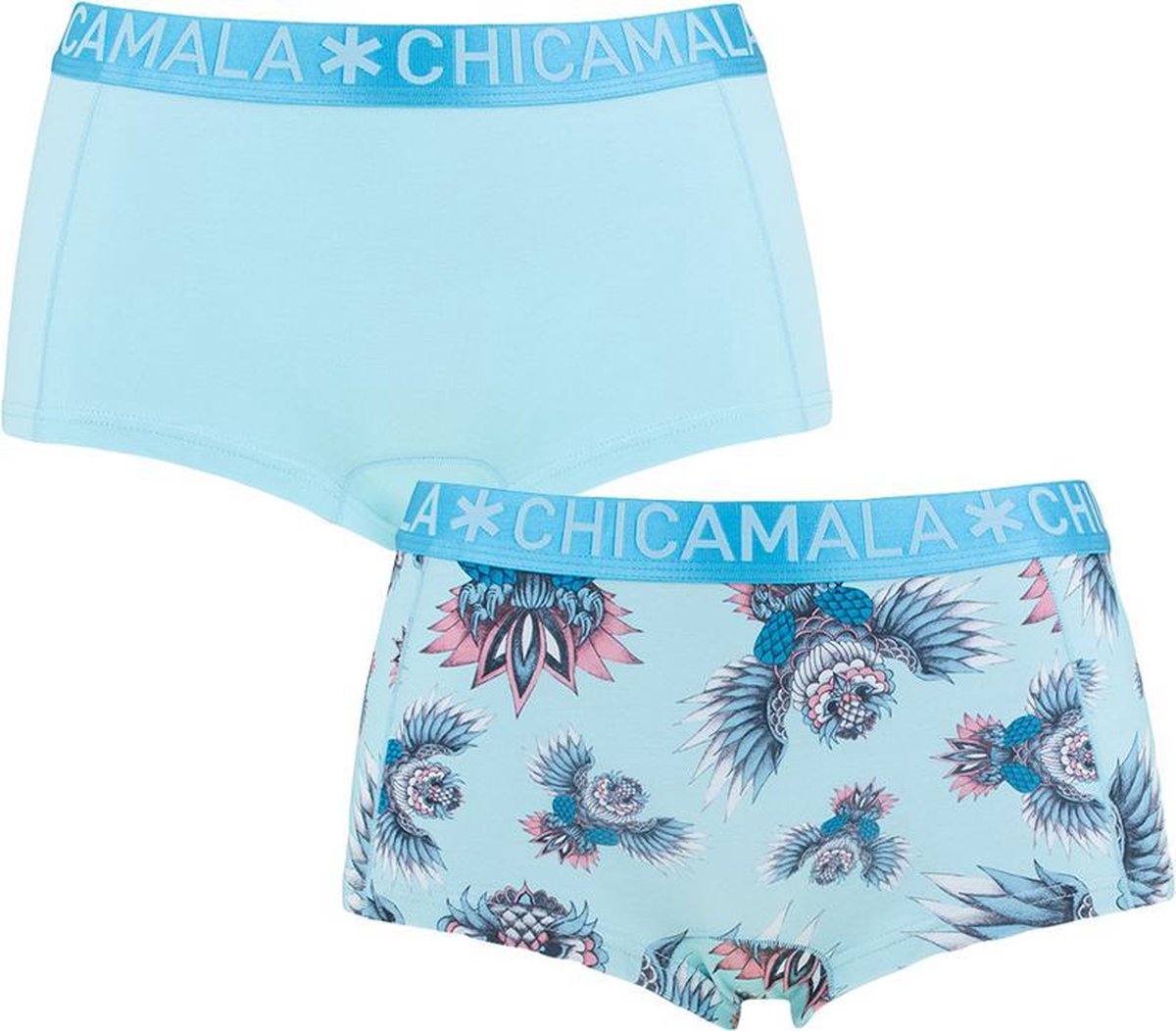 Chicamala dames 2P shorts owli turquoise - S