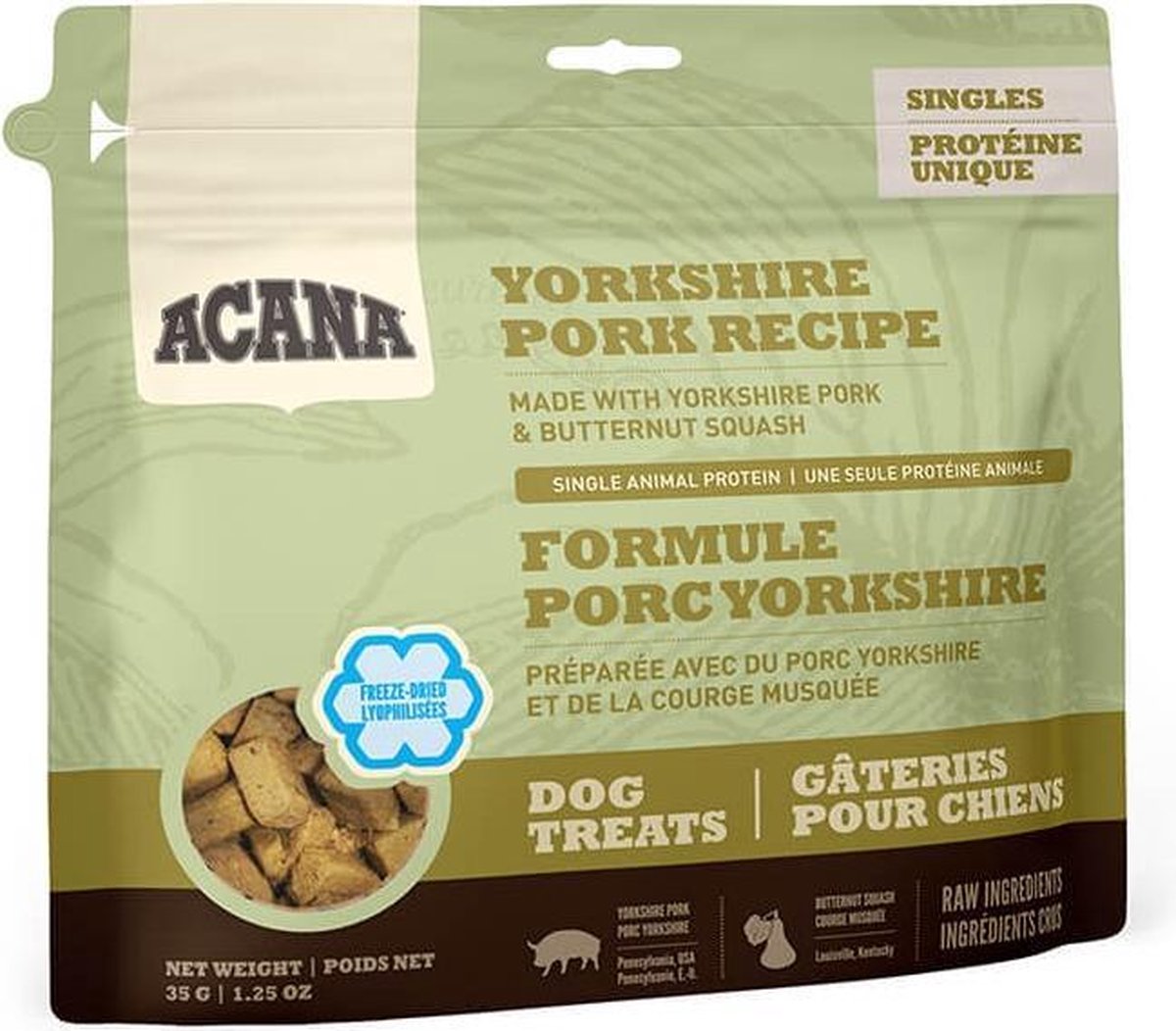 Acana Singles Freeze Dried Treats Dog - Yorkshire Pork - 92 g