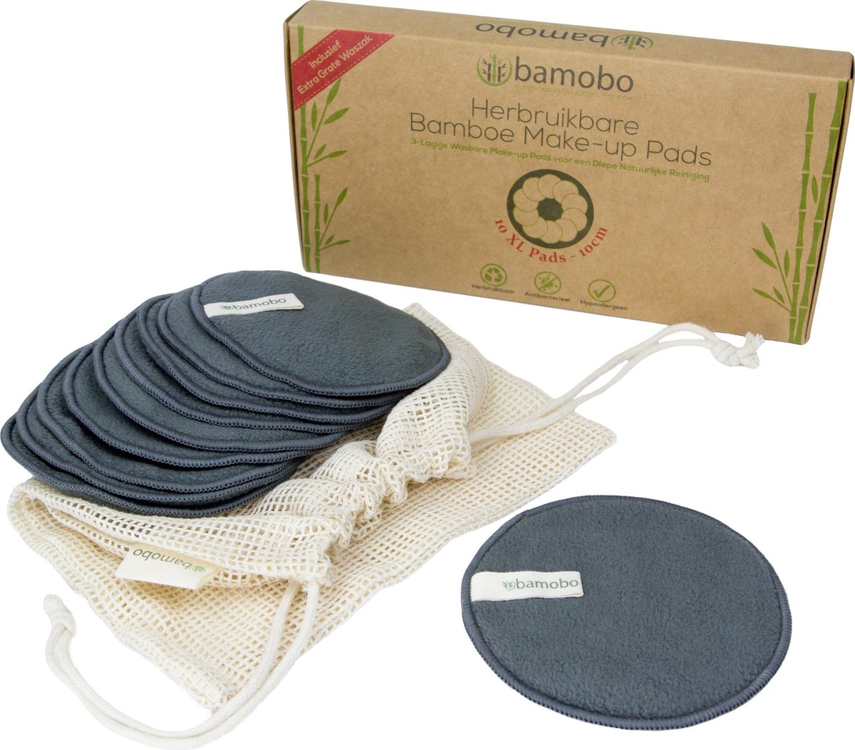 Herbruikbare  Wattenschijfjes van Bamboe [10 STUKS - XL]