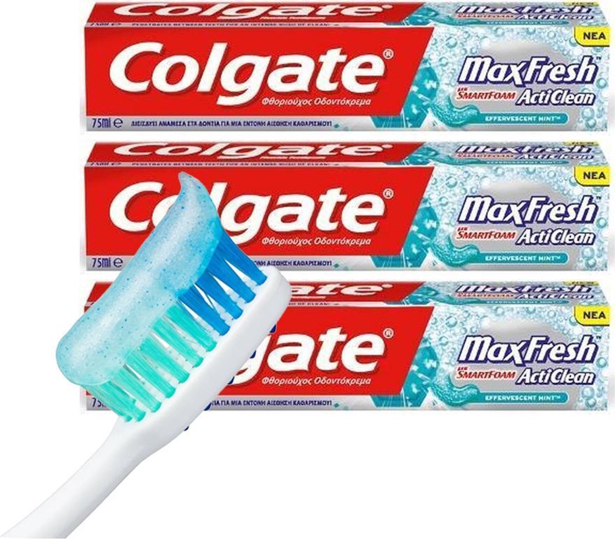 Colgate Max Fresh Acti Clean Tandpasta - 3 x 75 ml