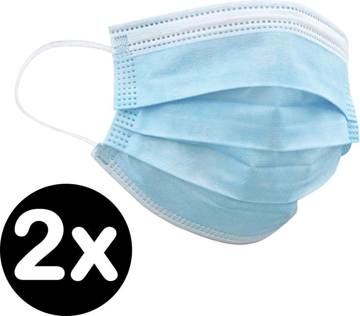 Mondkapje Wegwerp Mondmasker Mondkapje Wegwerp Mondkapjes Niet Medisch Universeel Blauw - 2x
