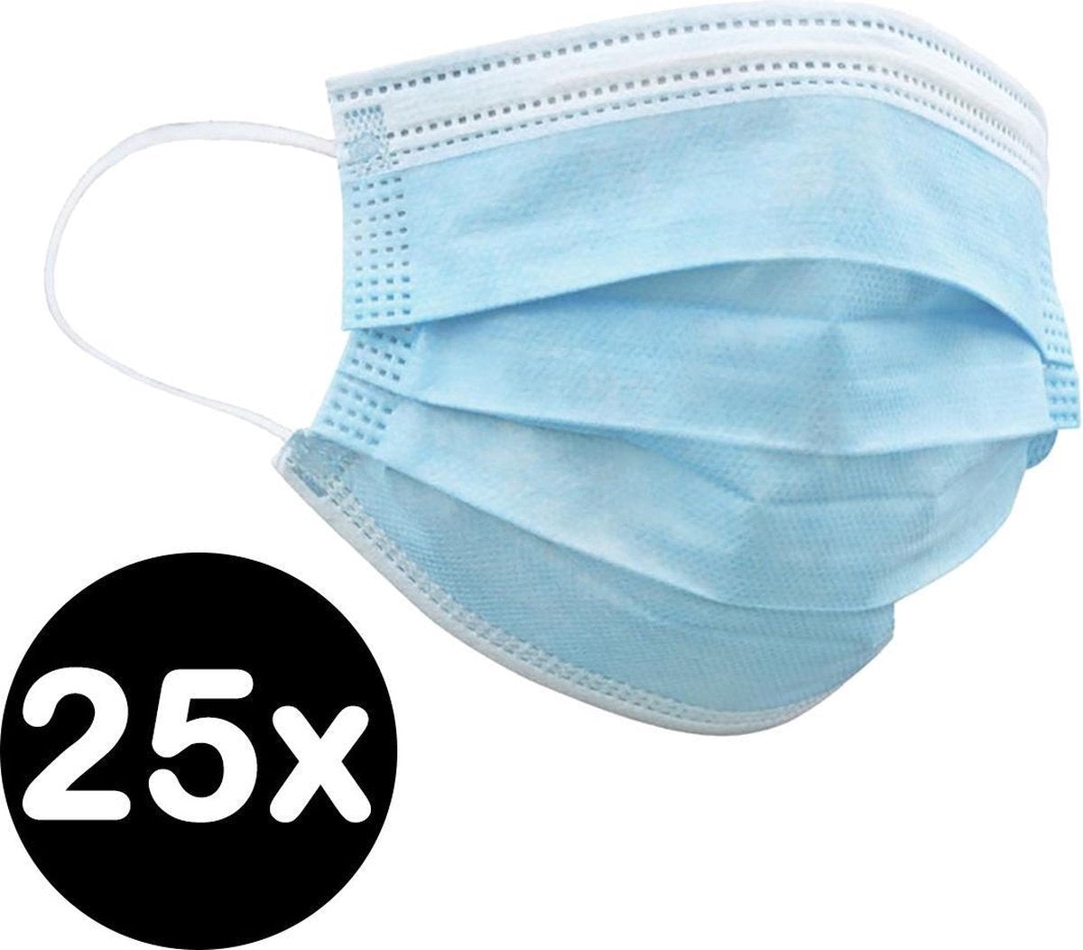 Mondkapje Wegwerp Mondmasker Mondkapje Wegwerp Mondkapjes Niet Medisch Universeel Blauw - 25x