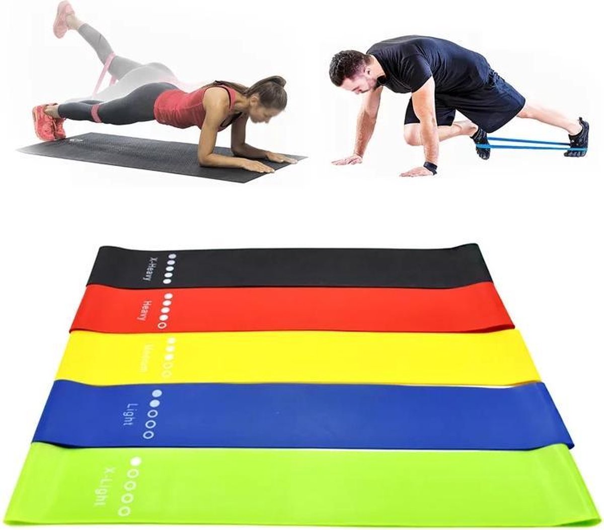 5 Kleuren Weerstandsbanden- workout elastiek -Resistance Band-fitness