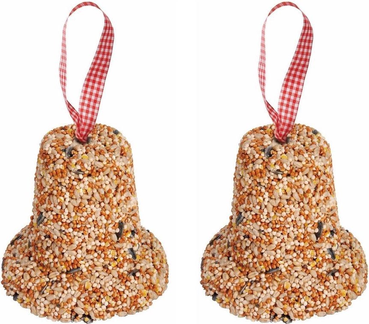 5x Vogelvoer hangers klok 10 cm - Vogelzaad - Tuinartikelen - Tuindecoratie
