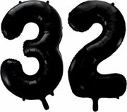 Folieballon 32 jaar zwart 41cm