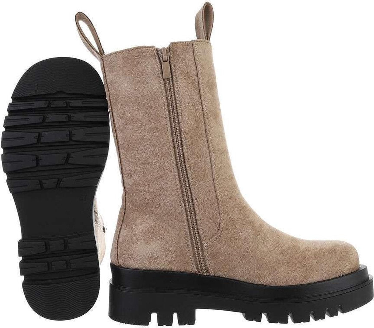 Hoge chelsea boots suède in 2 kleuren 36 / Beige