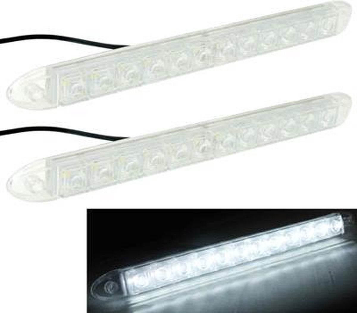 Auto Waterdicht Wit 2 x 12 LED DRL Dagrijverlichting