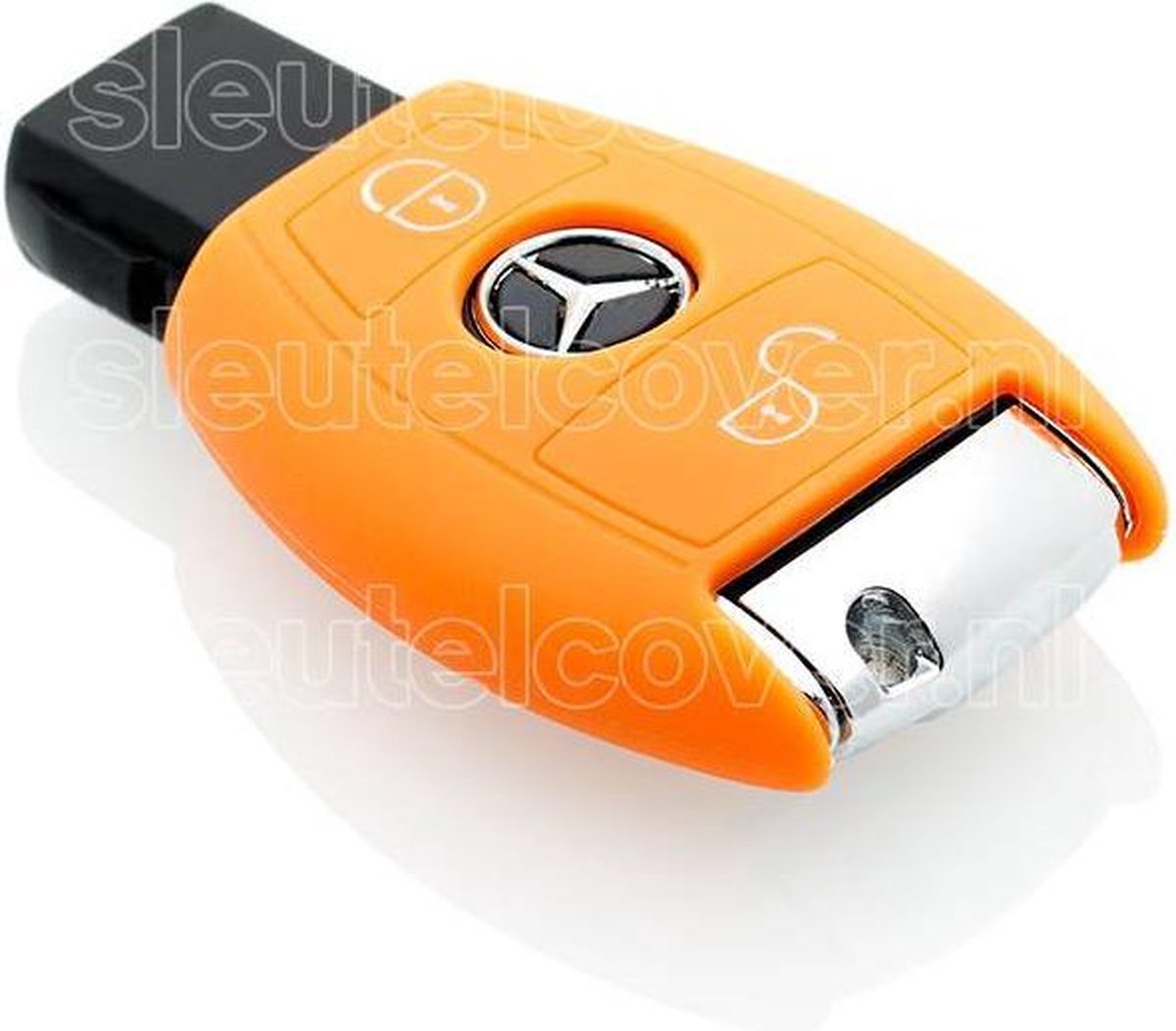 Mercedes SleutelCover - Oranje / Silicone sleutelhoesje / beschermhoesje autosleutel