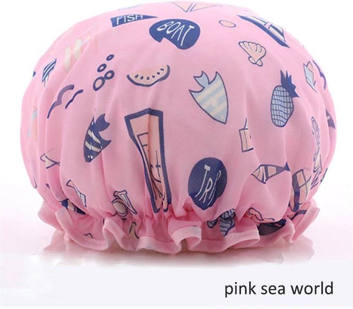 Dikke 1Stuks Douche muts - Shower Cap - Pink Sea World - Waterdicht - BadMuts  - Dubbele Laag - Douchemuts Haar Cover Bedekking - Vrouwen Benodigdheden DoucheCap Badkamer Accessoires