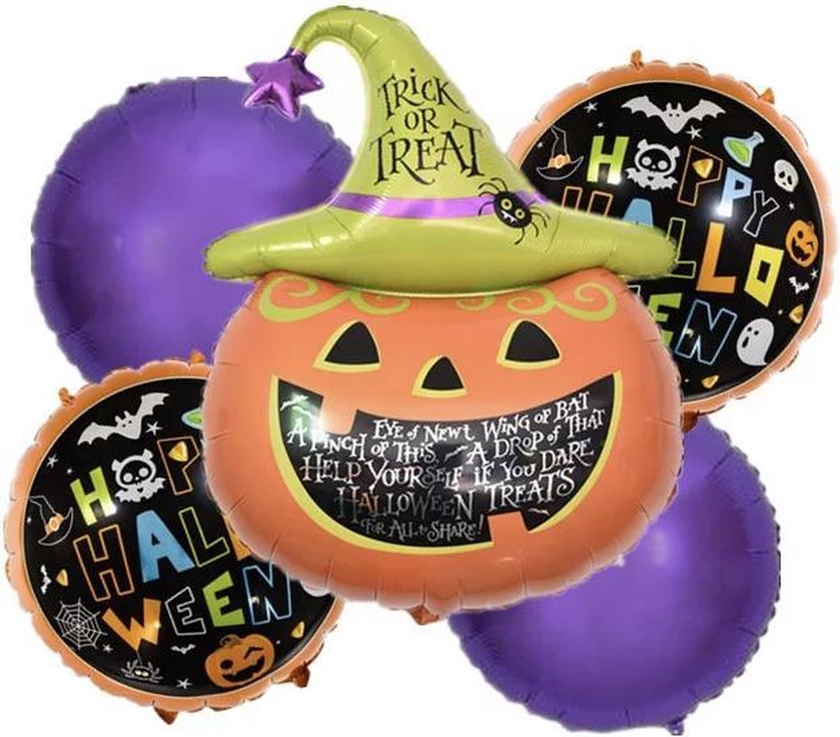 Pompoen-Halloween-Folie-Ballonnen-Set(5stuks)