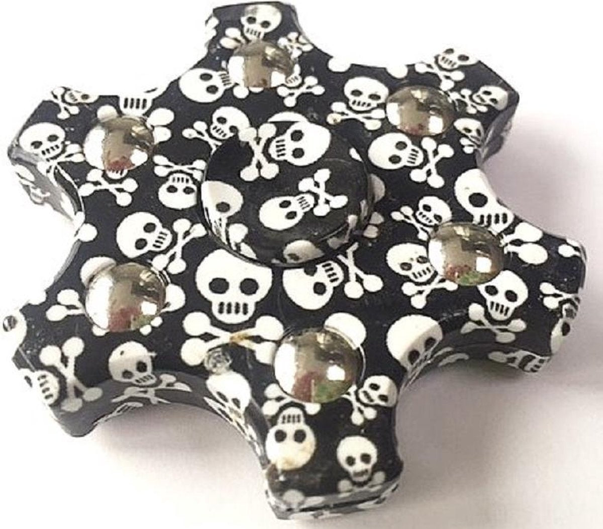 Fidget spinner 6 blades doodskop skull