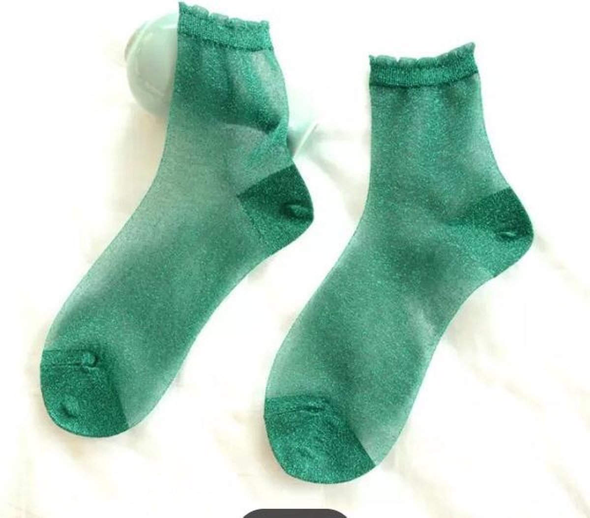 Glittersokken - Groenblauw - Dames