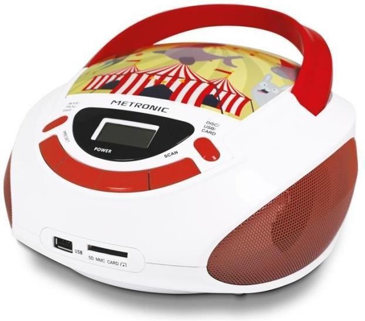 METRONIC 477145 Circus Kid CD-radio - rood en wit