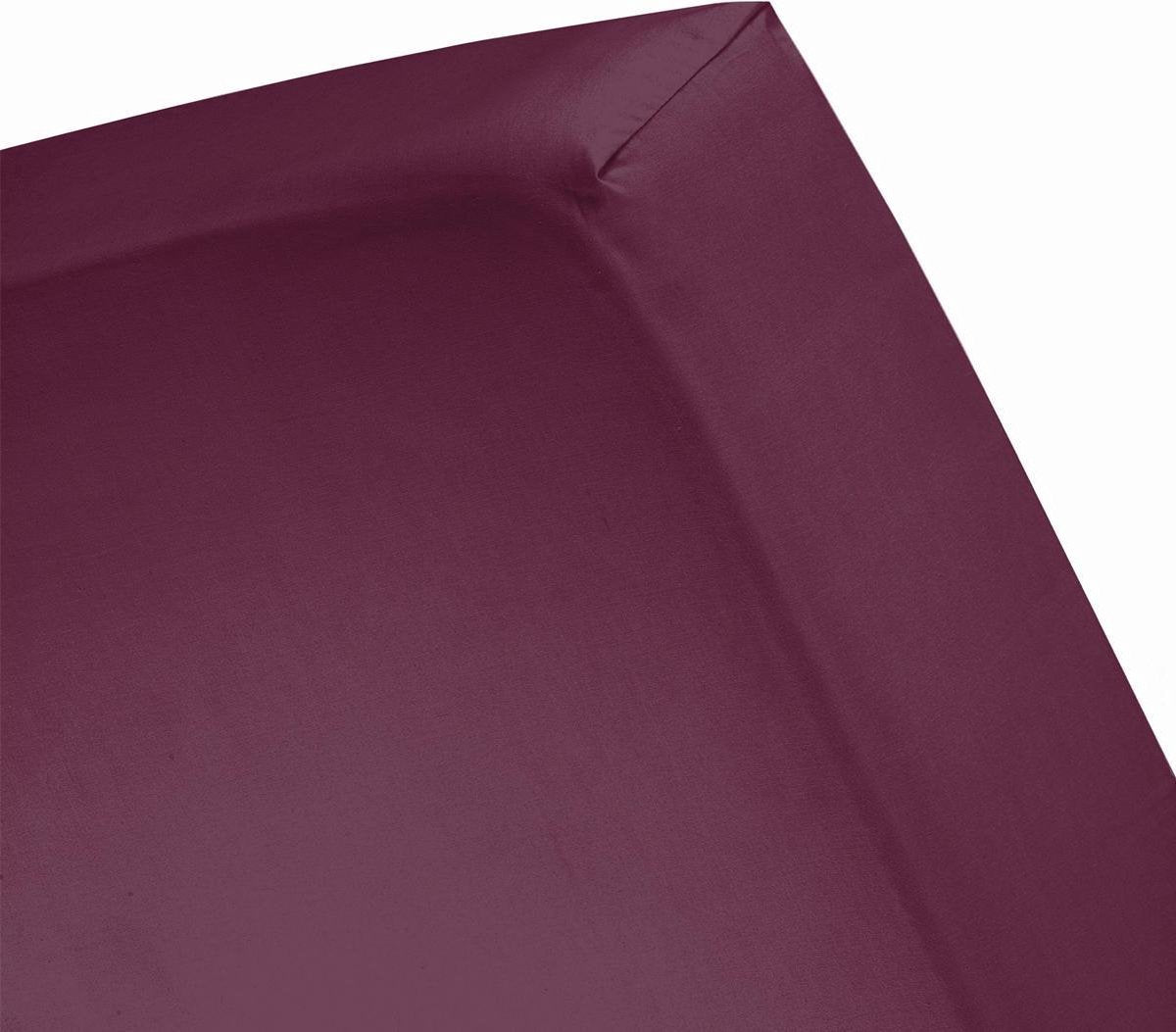 Damai - Hoeslaken (tot 15 cm) - Katoen - 60 x 120 cm - Burgundy