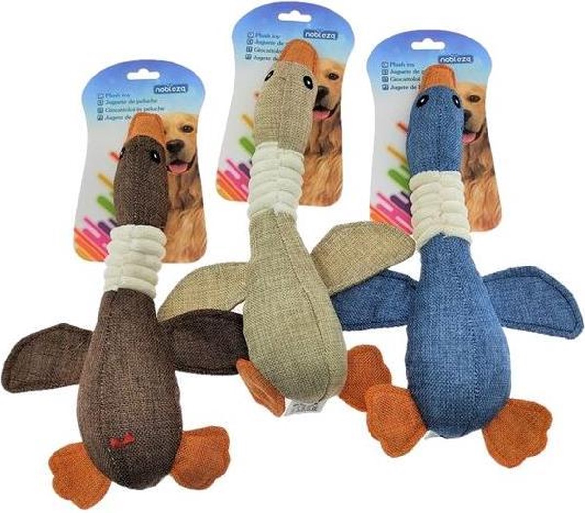 3 stuks Hondenspeelgoed apporteer Gans