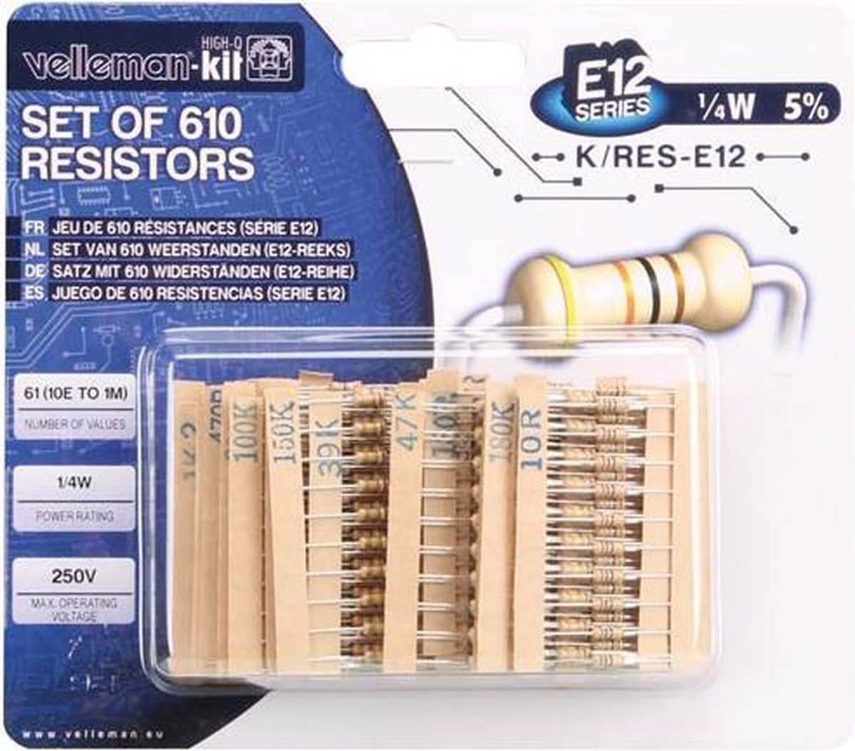 SET VAN 610 WEERSTANDEN (E12-reeks) (K/RES-E12)