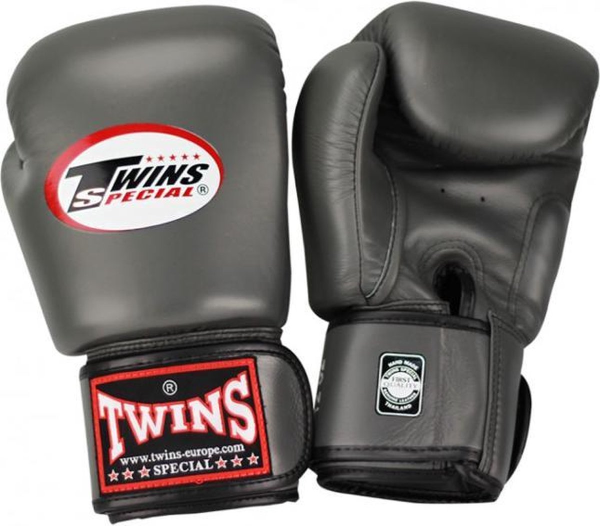 Twins (kick)bokshandschoenen Velcro Grijs 12 oz