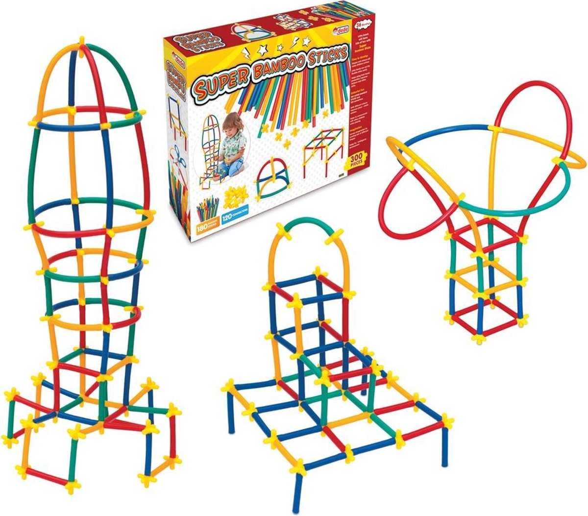 Dede - Bamboe Speelgoed - Bamboe Puzzel Stokjes - Motoriek Speelgoed - 300 Stuks