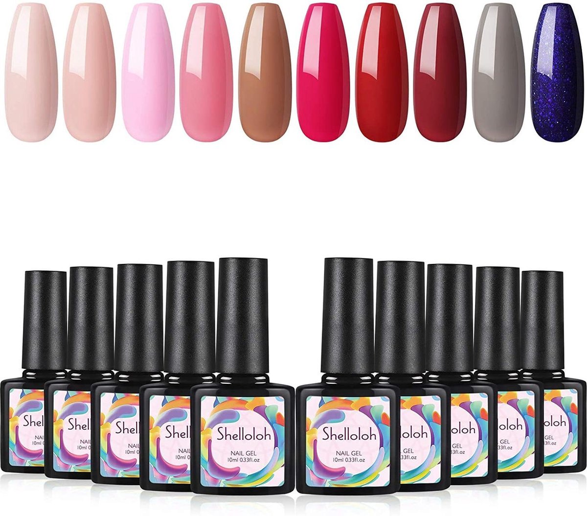Gelnagels uv Vernissen Nagellak set 10 stuks Nagel Ontwerp Gellak uv Kleur Gelnagel gel set 10ml Glas