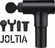 JOLTIA - Massage Gun - Zwart - 4 Opzetstukken - Stille en Lange Batterijduur - Massagegun Spier - Stress Relief - Spierherstel - 2000mAh Batterij - Relax - Draadloos - Mini Massage - Oplaadbaar - Thera gun pistool - Hypervolt - Massageapparaat