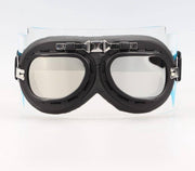 Zwart chrome motorbril zilver reflectie glas