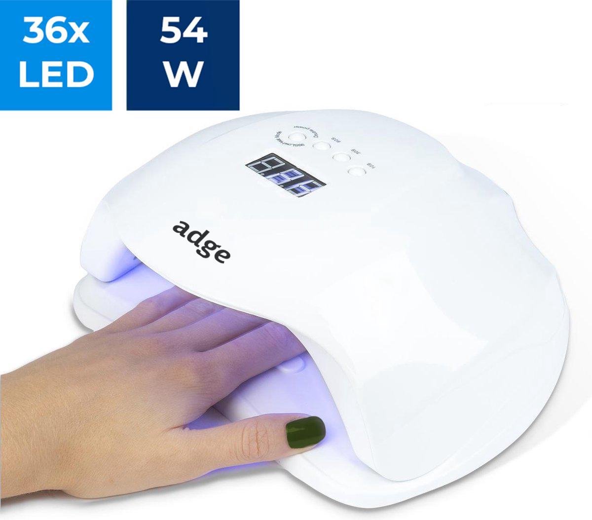 Adge - 54W LED Nageldroger voor Gelnagels - Geschikt voor ALLE Nagel Gellak - 36 LEDs - Met timer